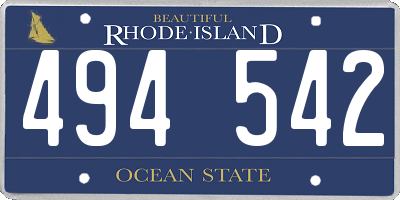 RI license plate 494542