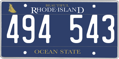 RI license plate 494543
