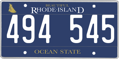 RI license plate 494545