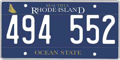 RI license plate 494552