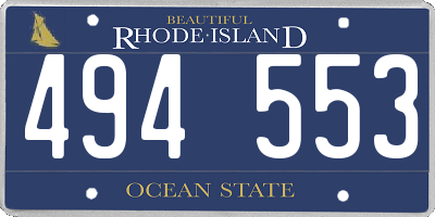 RI license plate 494553