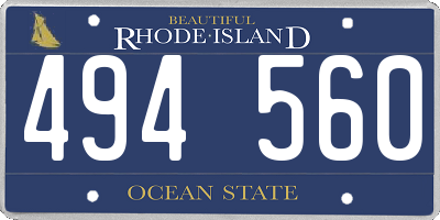 RI license plate 494560