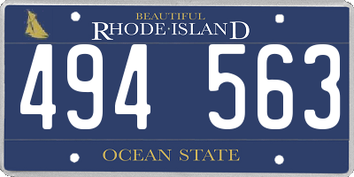 RI license plate 494563