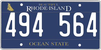 RI license plate 494564