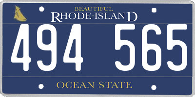RI license plate 494565