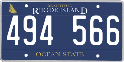 RI license plate 494566