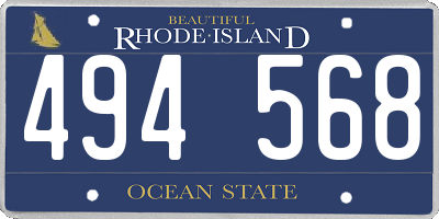 RI license plate 494568
