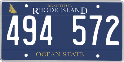 RI license plate 494572