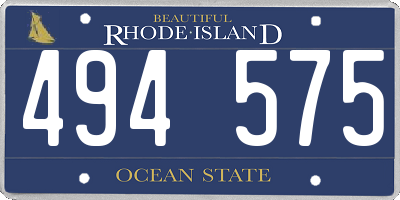 RI license plate 494575