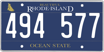 RI license plate 494577