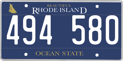 RI license plate 494580