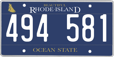 RI license plate 494581