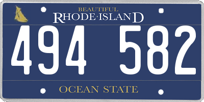 RI license plate 494582