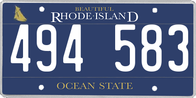 RI license plate 494583