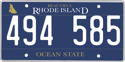 RI license plate 494585