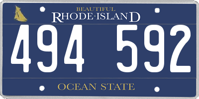 RI license plate 494592