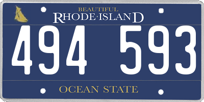 RI license plate 494593