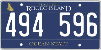 RI license plate 494596