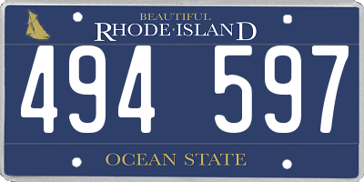 RI license plate 494597