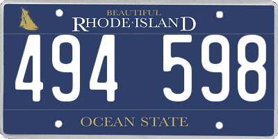 RI license plate 494598