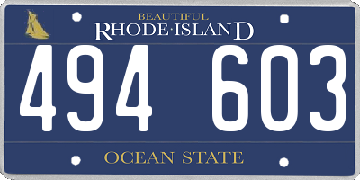 RI license plate 494603