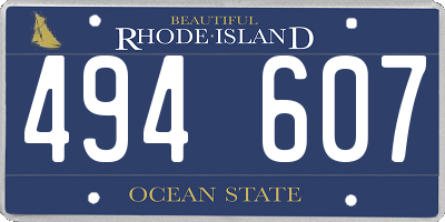 RI license plate 494607
