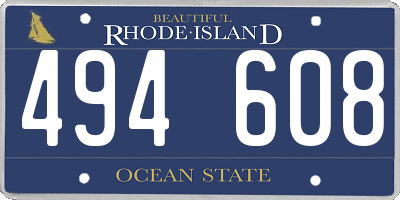 RI license plate 494608