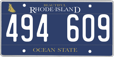 RI license plate 494609
