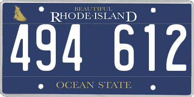 RI license plate 494612