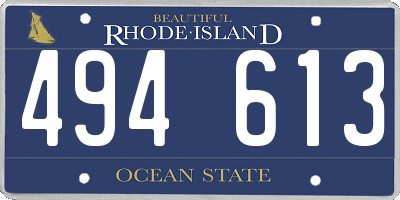 RI license plate 494613