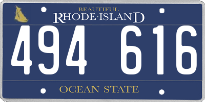 RI license plate 494616