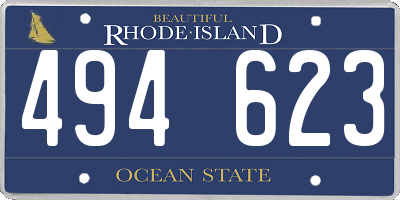 RI license plate 494623