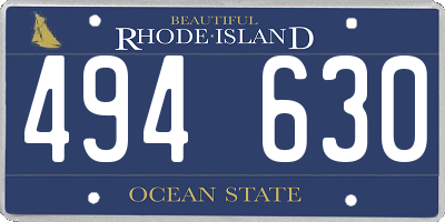 RI license plate 494630