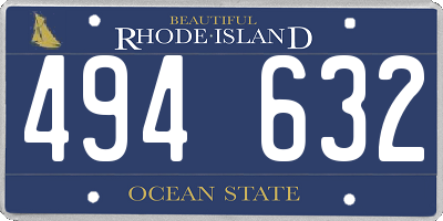 RI license plate 494632