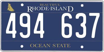 RI license plate 494637