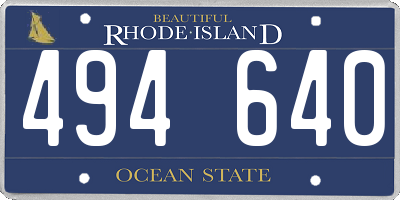 RI license plate 494640