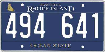 RI license plate 494641