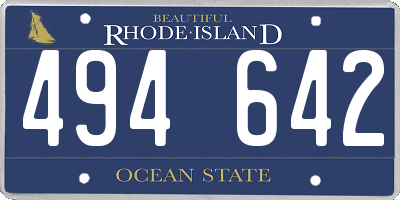 RI license plate 494642