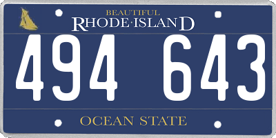 RI license plate 494643