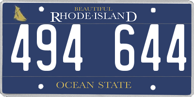 RI license plate 494644