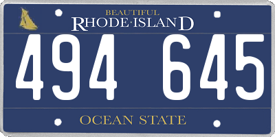 RI license plate 494645