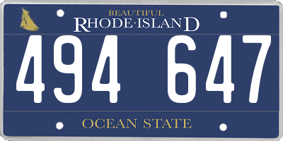RI license plate 494647