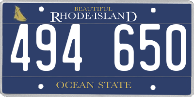 RI license plate 494650