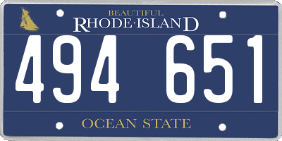 RI license plate 494651
