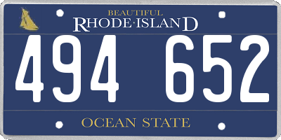 RI license plate 494652