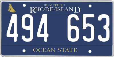 RI license plate 494653