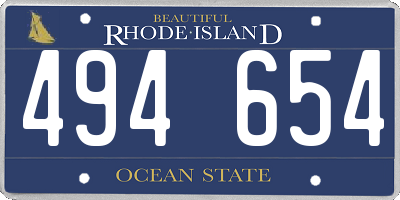 RI license plate 494654