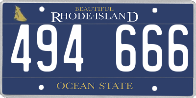 RI license plate 494666