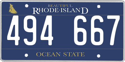 RI license plate 494667