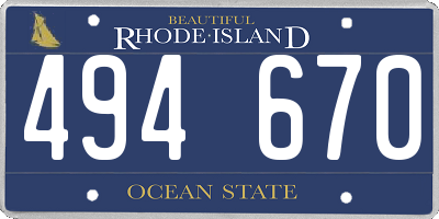 RI license plate 494670